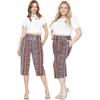 image:imageWomens Flowy Capri Pants Wide Leg Casual Gaucho Pants with Pockets and Straight Leg High Waist Lounge Plus Size S  7XBoho Natural Floral
