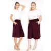 image:imageWomens Flowy Capri Pants Wide Leg Casual Gaucho Pants with Pockets and Straight Leg High Waist Lounge Plus Size S  7XBurgundy