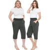image:imageWomens Flowy Capri Pants Wide Leg Casual Gaucho Pants with Pockets and Straight Leg High Waist Lounge Plus Size S  7XCharcoal Gray