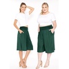 image:imageWomens Flowy Capri Pants Wide Leg Casual Gaucho Pants with Pockets and Straight Leg High Waist Lounge Plus Size S  7XHunter Green