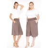 image:imageWomens Flowy Capri Pants Wide Leg Casual Gaucho Pants with Pockets and Straight Leg High Waist Lounge Plus Size S  7XMocha