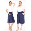 image:imageWomens Flowy Capri Pants Wide Leg Casual Gaucho Pants with Pockets and Straight Leg High Waist Lounge Plus Size S  7XNavy Blue