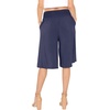 image:imageWomens Flowy Capri Pants Wide Leg Casual Gaucho Pants with Pockets and Straight Leg High Waist Lounge Plus Size S  7XNavy Blue
