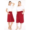 image:imageWomens Flowy Capri Pants Wide Leg Casual Gaucho Pants with Pockets and Straight Leg High Waist Lounge Plus Size S  7XRed