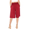 image:imageWomens Flowy Capri Pants Wide Leg Casual Gaucho Pants with Pockets and Straight Leg High Waist Lounge Plus Size S  7XRed