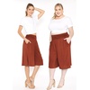 image:imageWomens Flowy Capri Pants Wide Leg Casual Gaucho Pants with Pockets and Straight Leg High Waist Lounge Plus Size S  7XRust