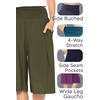 image:imageWomens Flowy Capri Pants Wide Leg Casual Gaucho Pants with Pockets and Straight Leg High Waist Lounge Plus Size S  7XRust