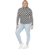 image:imageWomens Turtle Neck  Long Sleeve and Sleeveless Top  Plus Size XL7X  Tops Women White Turtleneck WomenCheckered Black and White
