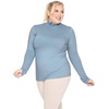image:imageWomens Turtle Neck  Long Sleeve and Sleeveless Top  Plus Size XL7X  Tops Women White Turtleneck WomenSlate Blue
