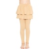 image:imageSTRETCH IS COMFORT Girls Leggings Tutu Ruffle Pants Leggings with Skirt  Built in ankle layer double tier twirl tutu leggings 95 polyester 5 spandex skirt leggings for girlsBeige
