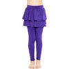 image:imageSTRETCH IS COMFORT Girls Leggings Tutu Ruffle Pants Leggings with Skirt  Built in ankle layer double tier twirl tutu leggings 95 polyester 5 spandex skirt leggings for girlsPurple