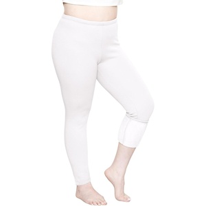 image:imageSTRETCH IS COMFORT Cotton Capri Leggings Knee Length Pants Plus Size  Soft pullon comfort lightweight summer feel ankle option casual layering cotton leggings black capris under dressesFleece White