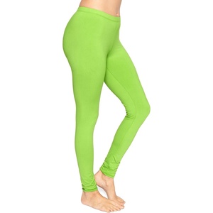 image:imageSTRETCH IS COMFORT Cotton Capri Leggings Knee Length Pants Plus Size  Soft pullon comfort lightweight summer feel ankle option casual layering cotton leggings black capris under dressesLime Green