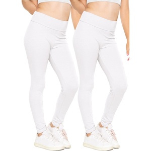 image:imageSTRETCH IS COMFORT High Waist Cotton Girls Leggings Pants and Bike Shorts  95 cotton 5 spandex 4 way stretch ankle or short length options school dance layering leggings for girls girls pantsWhite 2 Pack
