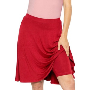 image:imageSTRETCH IS COMFORT Womens ALine with Builtin Shorts  Work Knee Length Skirts for Women  Black Skirt for Women  FaldasRed