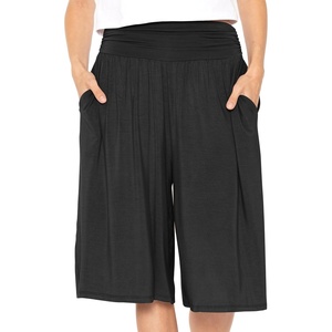 image:imageWomens Flowy Capri Pants Wide Leg Casual Gaucho Pants with Pockets and Straight Leg High Waist Lounge Plus Size S  7XBlack