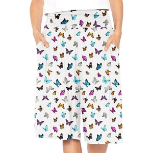 image:imageWomens Flowy Capri Pants Wide Leg Casual Gaucho Pants with Pockets and Straight Leg High Waist Lounge Plus Size S  7XButterfly