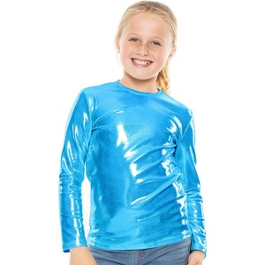 image:imageGirls Long Sleeve Shirts  Soft Crew Neck Top  Short Sleeve  Long Sleeve Shirt Girls Size 2T  16Mystique Ocean Blue