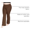 image:imageSTRETCH IS COMFORT Cotton Yoga Black Pants for Women Wide Leg Pants Comfy  4 way stretch adjustable high or low waist snug hip fit slight ankle opening lounge Women Pants Wide Leg Pants WomenBrown