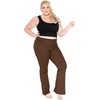 image:imageSTRETCH IS COMFORT Cotton Yoga Black Pants for Women Wide Leg Pants Comfy  4 way stretch adjustable high or low waist snug hip fit slight ankle opening lounge Women Pants Wide Leg Pants WomenBrown