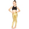 image:imageSTRETCH IS COMFORT Girls Metallic Leggings  Sparkly Dance Pants  Shiny Stretch Tights  Gold Leggings Girls Pink NeonGold