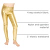image:imageSTRETCH IS COMFORT Girls Metallic Leggings  Sparkly Dance Pants  Shiny Stretch Tights  Gold Leggings Girls Pink NeonGold