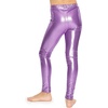 image:imageSTRETCH IS COMFORT Girls Metallic Leggings  Sparkly Dance Pants  Shiny Stretch Tights  Gold Leggings Girls Pink NeonLavender