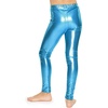 image:imageSTRETCH IS COMFORT Girls Metallic Leggings  Sparkly Dance Pants  Shiny Stretch Tights  Gold Leggings Girls Pink NeonOcean Blue