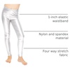 image:imageSTRETCH IS COMFORT Girls Metallic Leggings  Sparkly Dance Pants  Shiny Stretch Tights  Gold Leggings Girls Pink NeonSilver