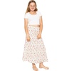 image:imageSTRETCH IS COMFORT Girls Skirts Flowy A Line Knee Length and Ankle Length  Elastic Waist Kids School Skirt Girls Maxi Skirt Black Skirt For Girls Faldas Para Nias Girls Long Skirt Long skirtsPink Rose Vine