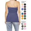 image:imageSTRETCH IS COMFORT Tube Tops for Women  Cotton Tops  Bandeau Top Long Length Mid and Cropped Length Plus Size  XS 5XLight Navy