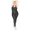 image:imageSTRETCH IS COMFORT Womens Plus Size Tank Unitard Athletic Rompers For WomenBlack