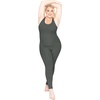 image:imageSTRETCH IS COMFORT Womens Plus Size Tank Unitard Athletic Rompers For WomenCharcoal Gray