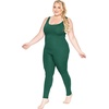image:imageSTRETCH IS COMFORT Womens Plus Size Tank Unitard Athletic Rompers For WomenHunter Green