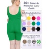 image:imageSTRETCH IS COMFORT Womens Plus Size Tank Unitard Athletic Rompers For WomenKelly Green