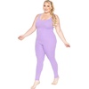 image:imageSTRETCH IS COMFORT Womens Plus Size Tank Unitard Athletic Rompers For WomenLavender