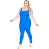 image:imageSTRETCH IS COMFORT Womens Plus Size Tank Unitard Athletic Rompers For WomenOcean Blue