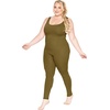 image:imageSTRETCH IS COMFORT Womens Plus Size Tank Unitard Athletic Rompers For WomenOlive Green