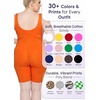 image:imageSTRETCH IS COMFORT Womens Plus Size Tank Unitard Athletic Rompers For WomenOrange
