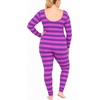 image:imageSTRETCH IS COMFORT Womens Plus Size Tank Unitard Athletic Rompers For WomenPink Purple Stripes