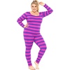 image:imageSTRETCH IS COMFORT Womens Plus Size Tank Unitard Athletic Rompers For WomenPink Purple Stripes
