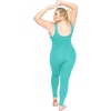 image:imageSTRETCH IS COMFORT Womens Plus Size Tank Unitard Athletic Rompers For WomenTurquoise