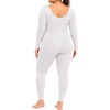 image:imageSTRETCH IS COMFORT Womens Plus Size Tank Unitard Athletic Rompers For WomenWhite