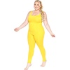 image:imageSTRETCH IS COMFORT Womens Plus Size Tank Unitard Athletic Rompers For WomenYellow