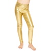 image:imageSTRETCH IS COMFORT Girls Metallic Leggings  Sparkly Dance Pants  Shiny Stretch Tights  Gold Leggings Girls Pink NeonGold