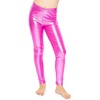 image:imageSTRETCH IS COMFORT Girls Metallic Leggings  Sparkly Dance Pants  Shiny Stretch Tights  Gold Leggings Girls Pink NeonHot Pink