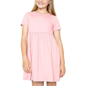 image:imageGirls Oh So Soft TShirt Dress  95 polyester 5 spandex crew neck pullon style soft stretch leggings layer school play travel washableLight Pink