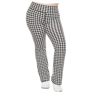 image:imageSTRETCH IS COMFORT Cotton Yoga Black Pants for Women Wide Leg Pants Comfy  4 way stretch adjustable high or low waist snug hip fit slight ankle opening lounge Women Pants Wide Leg Pants WomenHoundstooth