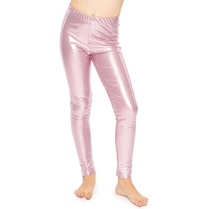image:imageSTRETCH IS COMFORT Girls Metallic Leggings  Sparkly Dance Pants  Shiny Stretch Tights  Gold Leggings Girls Pink NeonLight Pink
