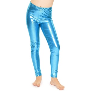 image:imageSTRETCH IS COMFORT Girls Metallic Leggings  Sparkly Dance Pants  Shiny Stretch Tights  Gold Leggings Girls Pink NeonOcean Blue